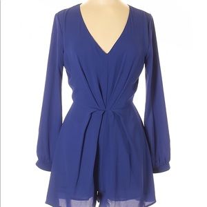 Pleated Front Chiffon Romper